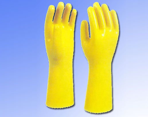 长筒棉毛浸塑手套